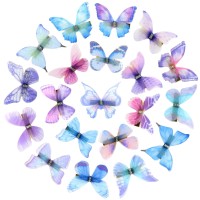 Ayehe 20 Pieces Glitter Butterfly Hair Clips Small Realistic Colorful 90S Hair Clips Barrette Hair Accessories For Women And Gi