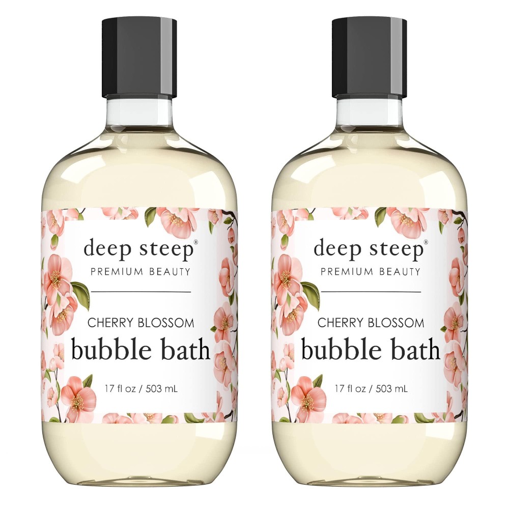 Deep Steep Bubble Bath 17 Ounce Pack Of 2 Cherry Blossom