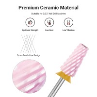 Melodysusie Ceramic Tapered Barrel Nail Drill Bits 332 Carbide Tungsten Bits Suitable For Manicure Pedicure Cuticle Gel Pol