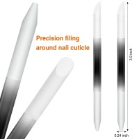 3 Pieces Glass Cuticle Pusher Cuticle Remover Glass Nail File Dual Ended Manicure Pedicure Tools For Nails And Cuticles Care Bl