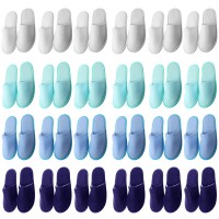 Geyoga 24 Pairs Spa Slippers Disposable Slippers For Guest Bulk Non Slip Soft Closed Toe Slippers Guest Women House Indoor Bathr