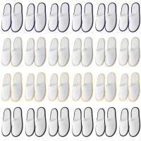 Geyoga 24 Pairs Spa Slippers Disposable Slippers For Guest Bulk Non Slip Soft Closed Toe Slippers Guest Women House Indoor Bathr