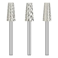 3Pcs Premium 332 Tapered Barrel Carbide Nail Drill Bits Drill Bits For Electric Dremel Drill Machine Nail Art Design Manicu