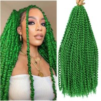 18Inch Passion Twist Hair 1Pack Passion Twist Crochet Hair Water Wave Crochet Hair For Black Women 18 Inch Pack Of 1 Green