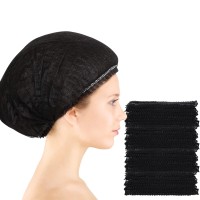 100 Pieces Hair Caps 21 Inch Nonwoven Caps Hair Net Elastic Cap Head Hair Cover Hats For Cosmetics Beauty Salon Black