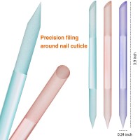 3 Pieces Glass Cuticle Pusher Cuticle Remover Glass Nail File Dual Ended Manicure Pedicure Tools For Nails And Cuticles Care Pi