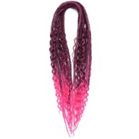 Aguacor Wavy Dreadlocks Synthetic Double Ended Dreadlock Extensions With Curly Ends 24Inches 10 Strands Thin Wavy Soft Black To