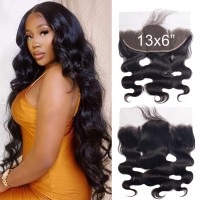 Lemoda 13X6 Frontal 16 Inch Body Wave Hd Transparent Lace Frontals 12A Brazilian Virgin Human Hair Lace Frontal Closure Natural