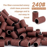 Rolybag Sanding Bands For Nail Drillnail Sanding Band 240 Brown With Storage Boxinclude 100 Superfine Grinding Wheel Sand Band