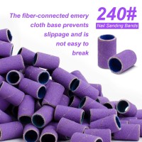 Rolybag Sanding Bands For Nail Drilldrill Sanding Band 240 Purple With Storage Boxinclude 100 Superfine Grinding Wheel Sand B