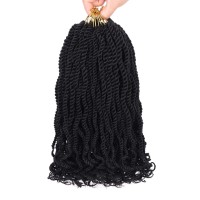 Leeven 12 Inch Wavy Senegalese Twist Crochet Hair 8 Packs Black Pre Looped Short Crochet Braids Pre Twisted Small Havana Twist W