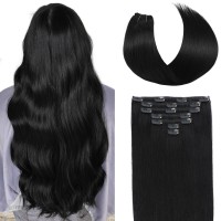 Befana Clip In Hair Extensions Real Human Hair100 Remy Human Hair7 Pcs 70G Natural Soft Straight Double Weft Clip Ins For Wom