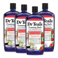 Dr Teals Foaming Bath With Pure Epsom Salt Ashwagandha 34 Fl Oz Pack Of 4 Packaging May Vary