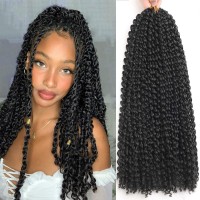 Passion Twist Hair 24Inch 1Pack Passion Twist Crochet Hair Water Wave Crochet Hair For Black Women 24 Inch Pack Of 1 Black