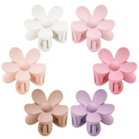 Flower Hair Clips 6 Pcs Flower Claw Clips Daisy Clips For Women Matte Large Claw Clips Strong Hold Jaw Clamps Hair Accessories F