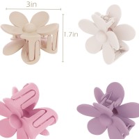 Flower Hair Clips 6 Pcs Flower Claw Clips Daisy Clips For Women Matte Large Claw Clips Strong Hold Jaw Clamps Hair Accessories F