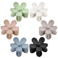 Flower Hair Clips 6 Pcs Flower Claw Clips Daisy Clips For Women Matte Large Claw Clips Strong Hold Jaw Clamps Hair Accessories F