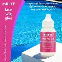 Miilye Lace Wig Glue Strong Hold Lace Glue For Wigs Waterproof Sweat Proof Lace Front Glue Bond Glue For Lace Wigs Invisible