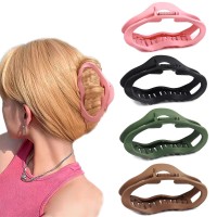 Beautyhc Large Hair Claw Clips For Thick Curly Hair 4Pcs Premium Matte Finish Fashion Color Collection Perfect Size Stro