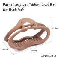 Beautyhc Large Hair Claw Clips For Thick Curly Hair 4Pcs Premium Matte Finish Fashion Color Collection Perfect Size Stro