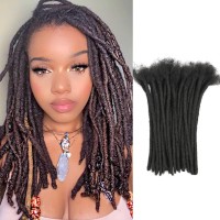 08Cm Width 12Inch 100 Strands Dreadlock Extensions Real Human Hair 100 Handmade Permanent Loc Extensions Human Hair For Women