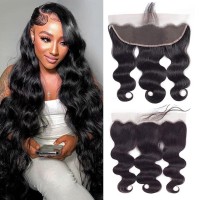 Lemoda 13X6 Frontal 18 Inch Water Wave Hd Transparent Lace Frontals Wet And Wavy Frontal 12A Brazilian Virgin Human Hair Lace Fr