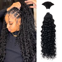 Liqusee Human Braiding Hair 100G One Bundlepack 22 Inch Natural Black Water Wave Curly Human Hair For Braiding No Weft 100 Unp