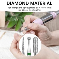 Difenni Cuticle Drill Bitcuticle Drill Bits For Nails 3Pcs Diamond Nail Drill Bits For 332Electric Nail File Machine Pedicur