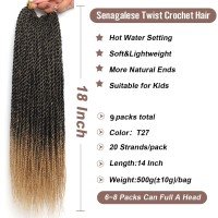 Short Crochet Hair For Black Women 14 Inch Senagalese Twist Crochet Hair 9 Packs Ombre Crochet Hair For Kids 20 Strands A Pack P