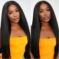 Kinky Straight Clip In Hair Extensions Real Human Hair For Black Women Full Head 8A Brazilian Real Hair Yaki Human Hair Clip Ins