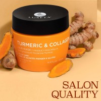 Luseta Turmeric Collagen Hair Mask Thickening Hair Treatment For Thin And Oily Hair Nourish Scalp Frizz Control Add Shine