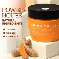 Luseta Turmeric Collagen Hair Mask Thickening Hair Treatment For Thin And Oily Hair Nourish Scalp Frizz Control Add Shine