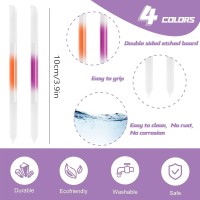 Heemeei 4Pcs Glass Cuticle Pusher Dualended Manicure Stick Crystal Cuticle Pusher Glass File Professional Precision Filing C