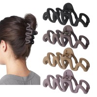 Large Hair Claw Clips For Thick Hair Big Claws Clip For Thin Curly Long Hair 41 Inch Matte Neutral Brown Black Hair Clip Stro