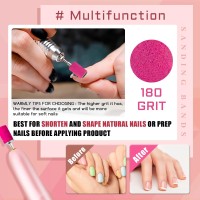 Nails Sanding Bands 180Grit Sanding Band For Nail Drill 200Pcs Pink Sanding Band 180 Fine Grit With 332 Sanding Bit For Nat