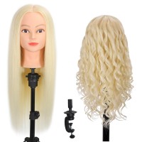 Zomoi 2628Mannequin Head With 80 Real Haircosmetology Mannequin Trainning Head Hairdresser Pratice Doll Head For Hair Styli