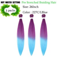 Pre Stretched Braiding Hair 26 Inch 3 Packs Synthetic Braids Hair Hot Water Setting Crochet Hair For Box Braids Yaki Texture Hai