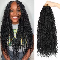 Lmzim 24 Inch Goddess Locs Crochet Hair 8 Packs Faux Locs Crochet Hair For Black Women Pre Looped River Locs Crochet Hair With C