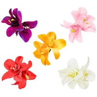 Alimitopia Flower Hair Clip Bohemia Hawaiian Fabric Artificial Orchid Flower Hairpin Barrette Headdress Bobby Pins Headwear Hair