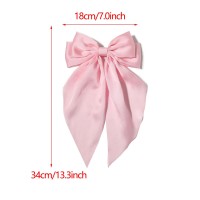 Furling Pompoms Hair Bows Clips For Women Large Bow Clips For Girls Satin Long Tails With Alligator Clips Big Hair Bow Hair Acce