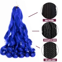 French Curly Braiding Hair 24 Inch Loose Wave Spiral Curly Crochet Hair For Black Women Pre Stretched Braiding Hair With Curly E