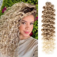 Zrq 18 Inch 8 Packs Curly Crochet Hair Beach Curl Water Wave Crochet Hairsynthetic Deep Twist Crochet Hair 27613 Curly Crochet