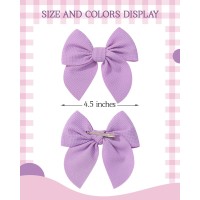 Doboi 10Pcs Baby Girls Hair Clips Bows Waffle Fable Hair Bows For Girls Hair Accessories For Baby Toddlers Kids 45 Inches