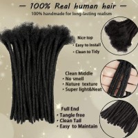 08Cm 14Inch 60 Strands 100 Real Human Hair Dreaklock Extensions For Menwomen Full Head Handmade Permanent Loc Extensions Bund