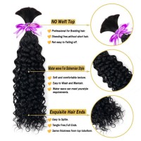 Human Braiding Hair For Boho Knotless Braids Bulk Curly Bundles Human Hair For Micro Braiding Wet And Wavy Water Wave No Weft Hu