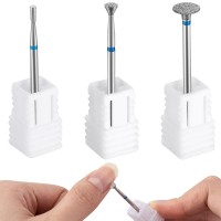 Oiiki 3Pcs Nail Drill Bits For Acrylic Nails Diamond Nail Bits Manicure Grinding Head Tools For Nail Art