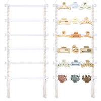 Macrame Hair Claw Clip Organizerwhite Hanging Hair Clip Holder And Storage For Women Girlsclaw Clip Hanger Home Decor For Wall