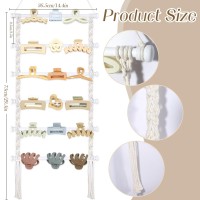 Macrame Hair Claw Clip Organizerwhite Hanging Hair Clip Holder And Storage For Women Girlsclaw Clip Hanger Home Decor For Wall