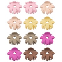 Small Flower Claw Hair Clips Cute Matte Clips For Fine Hair 12Pcs For Women And Girls