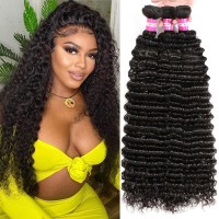 12A Deep Wave Human Hair Bundles Ombre Honey Blonde Deep Wave Bundles Human Hair 22 24 26 Inch T427 Curly Bundles Brazilian Vir